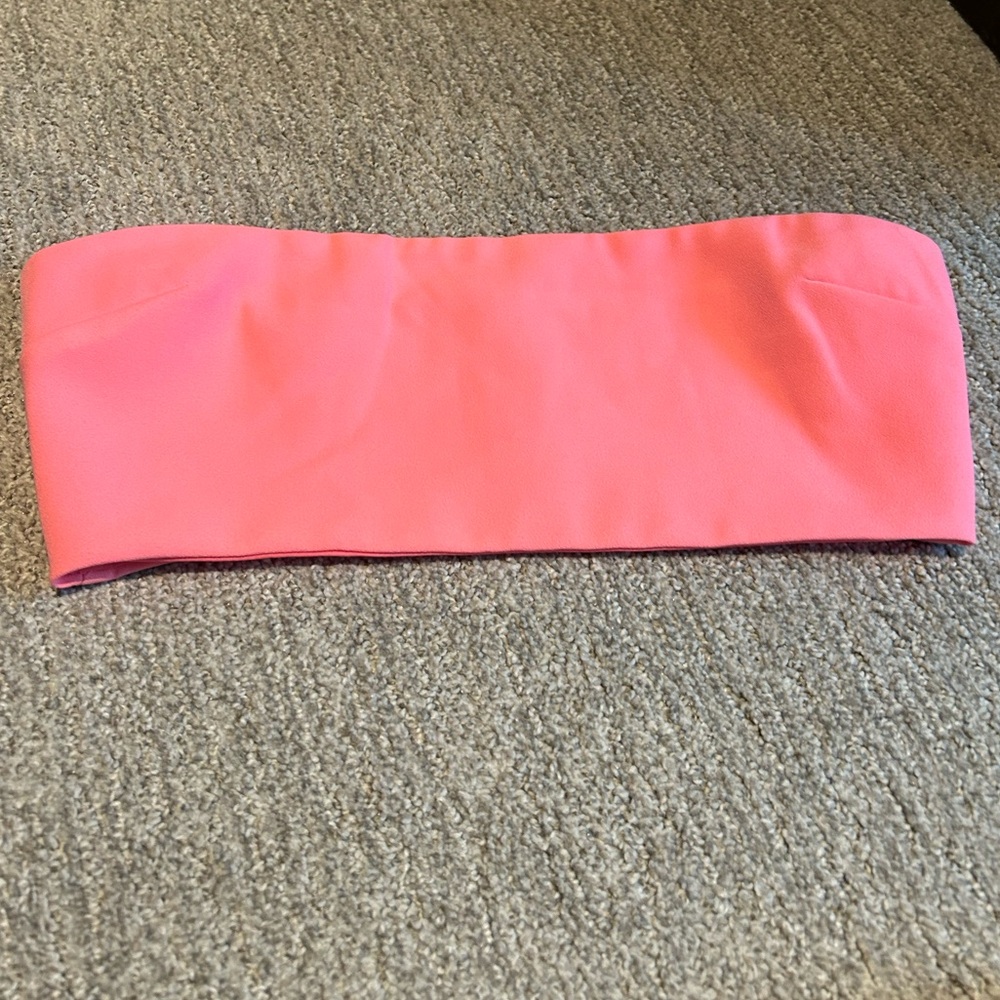 White Fox Back‎ Zip Tube Top Neon Pink Medium Y2K Party